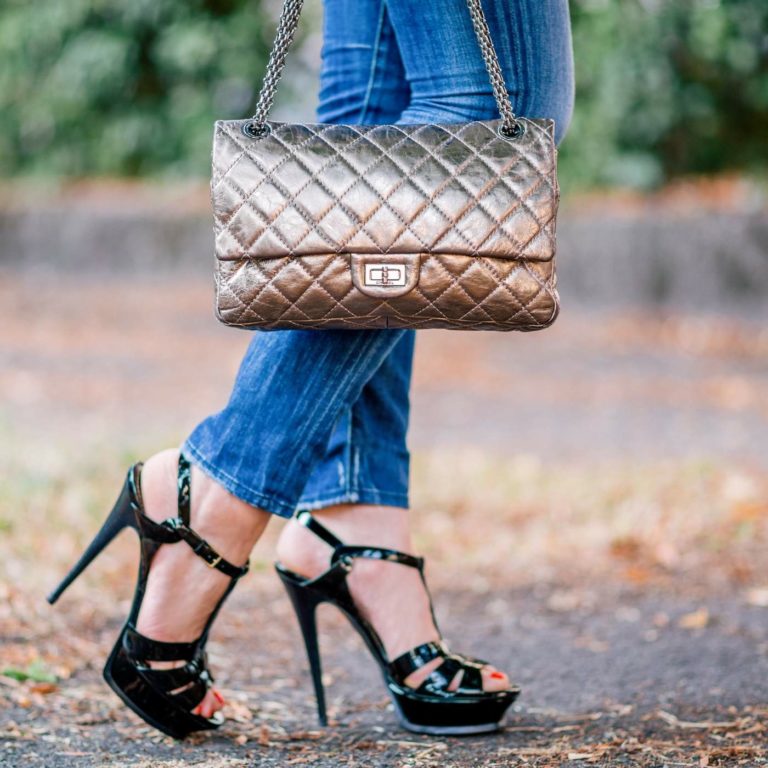 saint laurent denim pumps