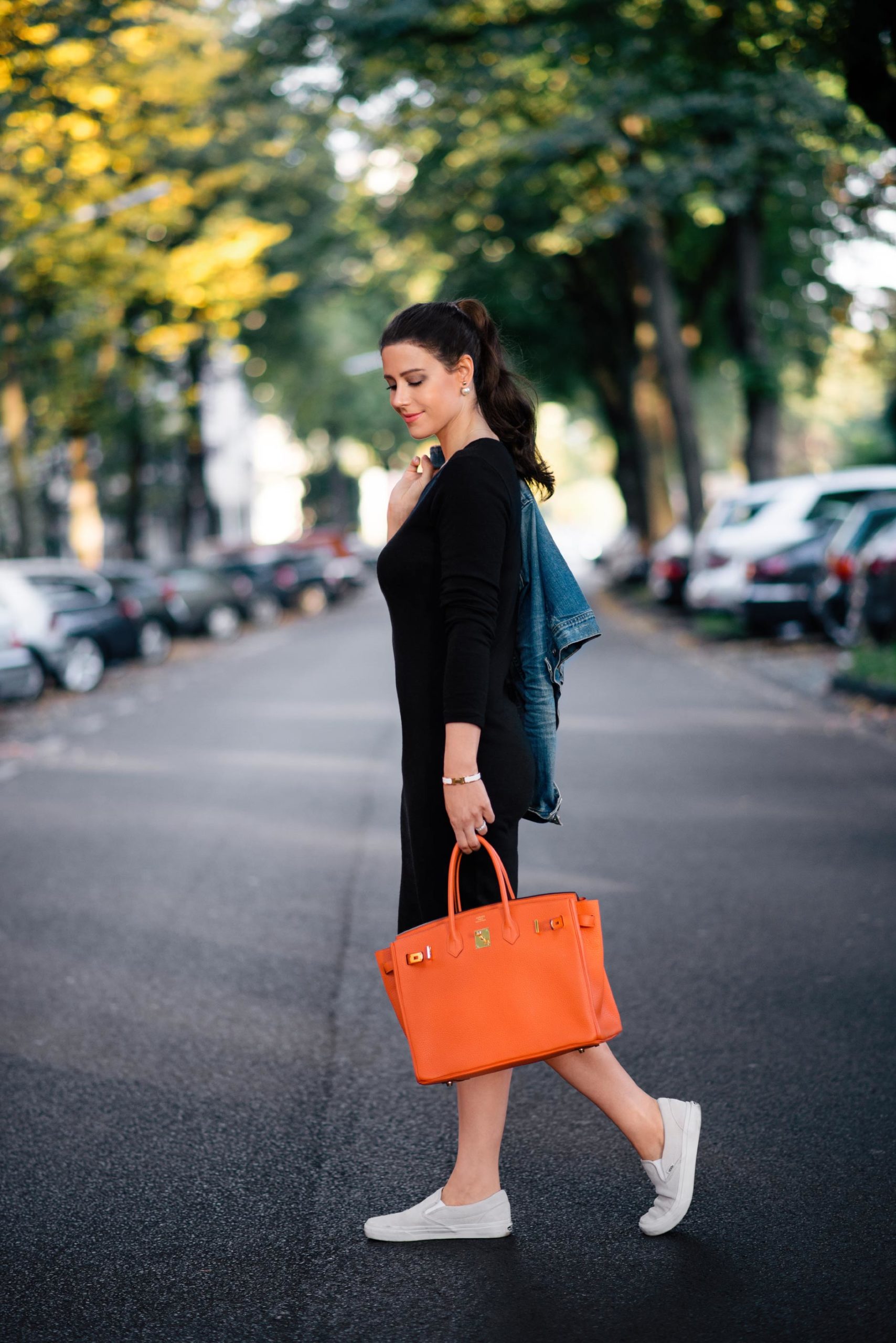 Orange Birkin 25 - Hermès Street Style